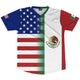 American Flag And Mexico Flag Combination Soccer Jersey Made In USA by Tribe Lacrosse