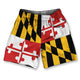 Maryland State Flag Athletic Running Fitness Exercise Shorts 7" Inseam by Ultras Sportswear